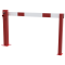 Compact hand barrier | without fixed support post | adjustment range: 1900 - 3000 mm | with triangular lock | hot-dip galvanized and coated red / white